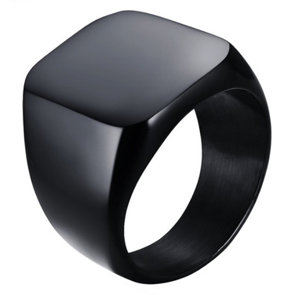 Stalen zegelring van Mendes Zwart-21.5mm
