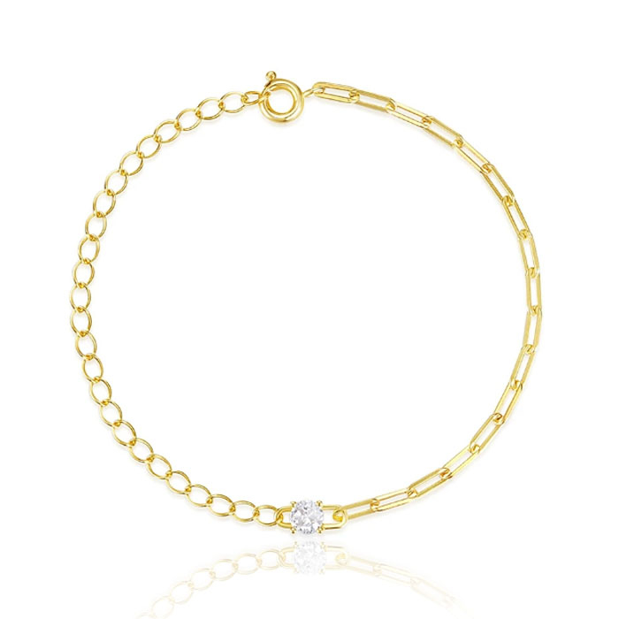 Stijlvolle Elenza Vergulde Armband met Zirkonia – Tijdloze Elegantie voor Dames