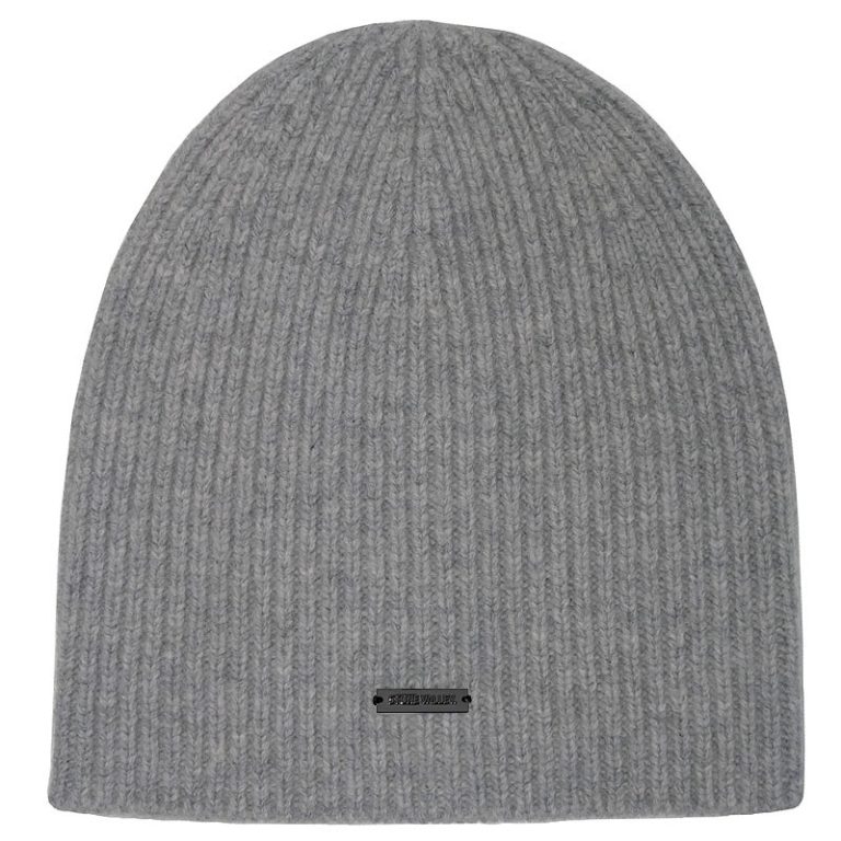 Stone Valley Gebreide Beanie zonder Omslagrand in Grijs