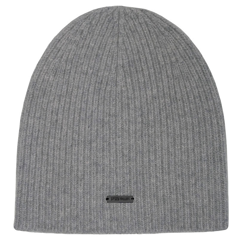 Stone Valley Gebreide Beanie zonder Omslagrand in Grijs