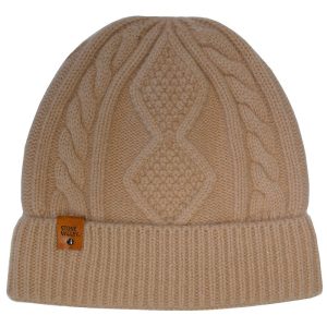 Stone Valley Grofgebreide Damesmuts van 100% Wol – Camel