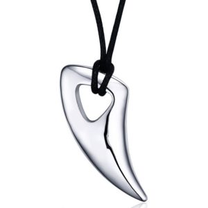 Tand kettinghanger Zilver met Touw ketting