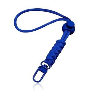 Telefoonkoord/Sleutelhanger met Karabijnsluiting en Koordstopper – Blauw