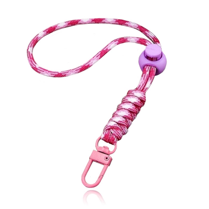 Telefoonkoord/Sleutelhanger met Karabijnsluiting en Koordstopper – Roze