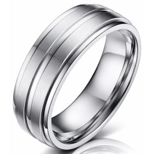 Titanium heren ring Zilver 8mm-16mm