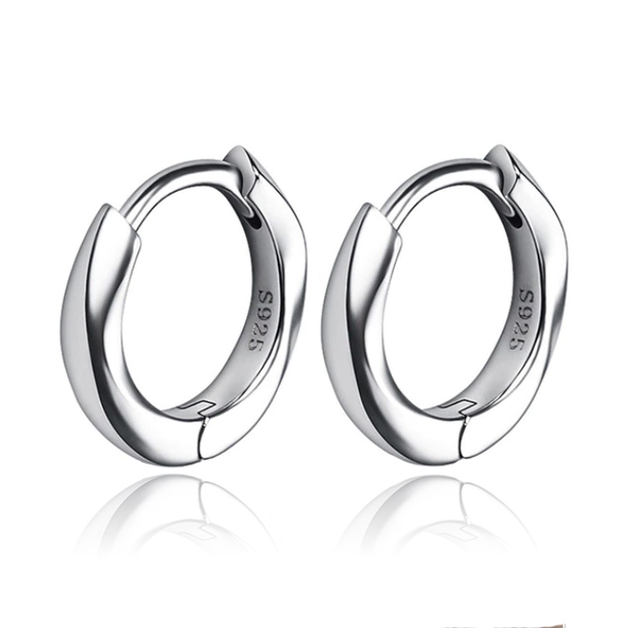 Tom Jaxon Heren Oorbellen – Twist Zilver-12mm