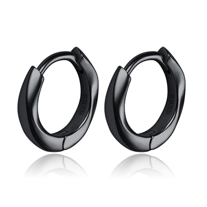 Tom Jaxon Heren Oorbellen – Twist Zwart-12mm