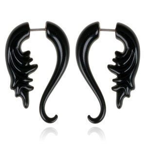Tribal bone oorbellen Black Tail