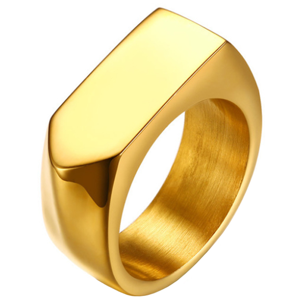 Vergulde stalen zegelring Mendes Jewelry-18mm