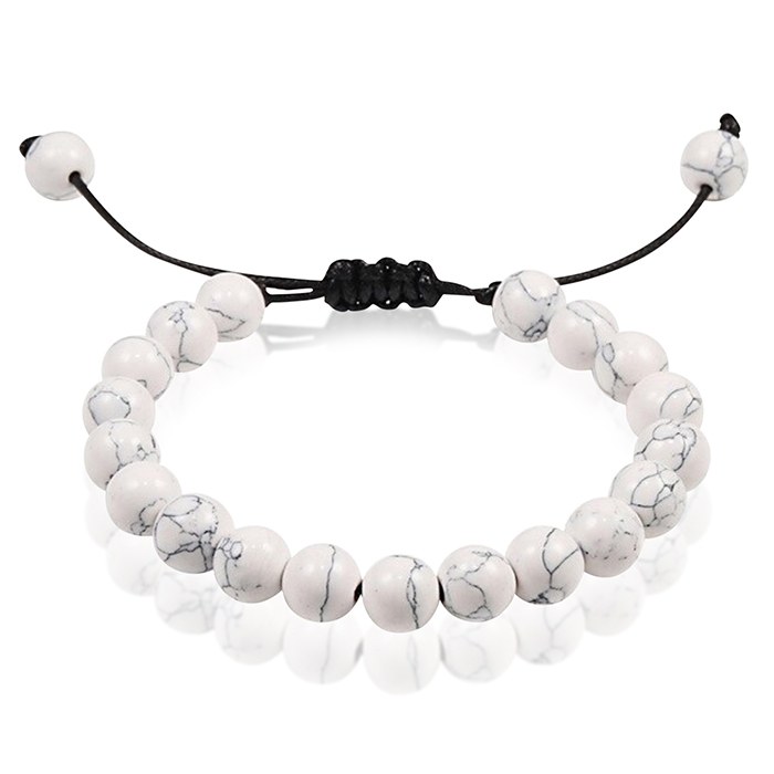 Verstelbare kralen armband Memphis Howliet Natuursteen 8mm