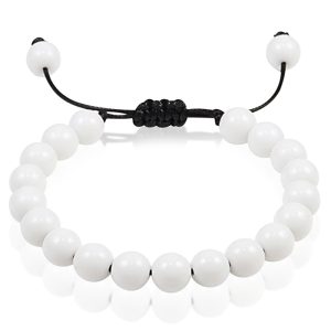 Verstelbare kralen armband Memphis Wit Natuursteen 8mm