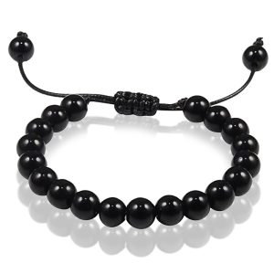 Verstelbare kralen armband Memphis Zwart Onyx 8mm