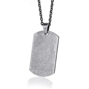 Vintage Dogtag kettinghanger met Jasseron ketting