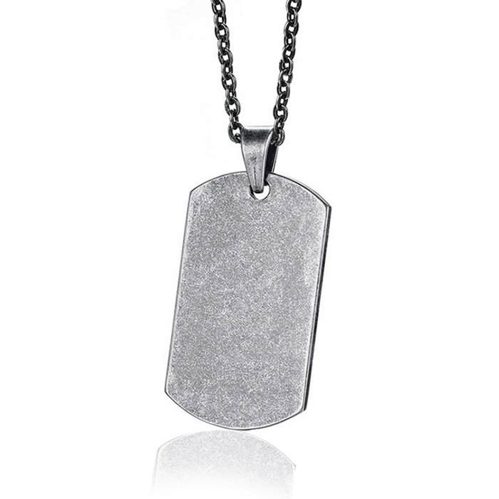 Vintage Dogtag kettinghanger met Jasseron ketting