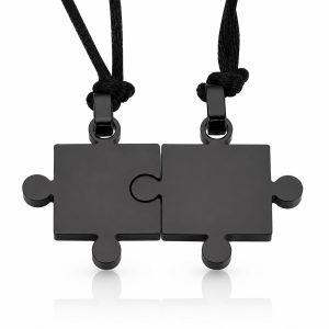 Vriendschapsketting LGT Jewels Edelstaal Puzzelstuk Zwart