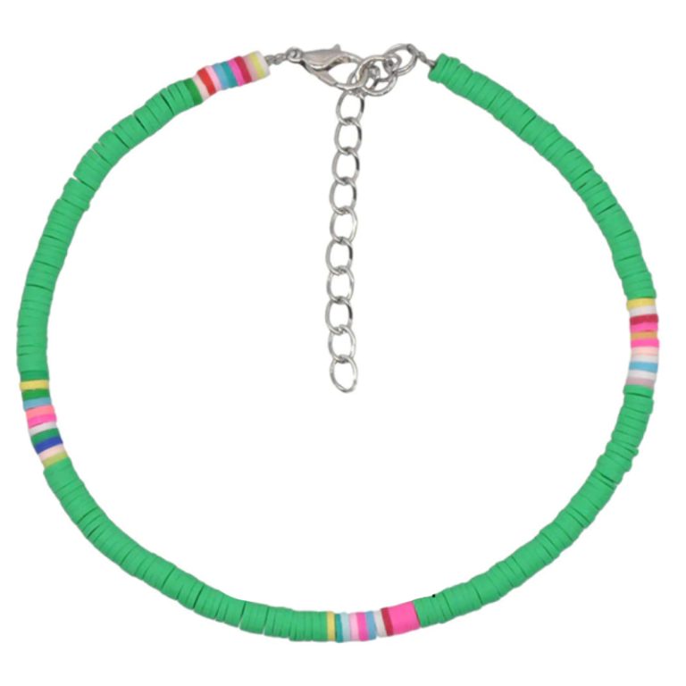 Vrolijke Enkelband met 4mm Kralen – Groen