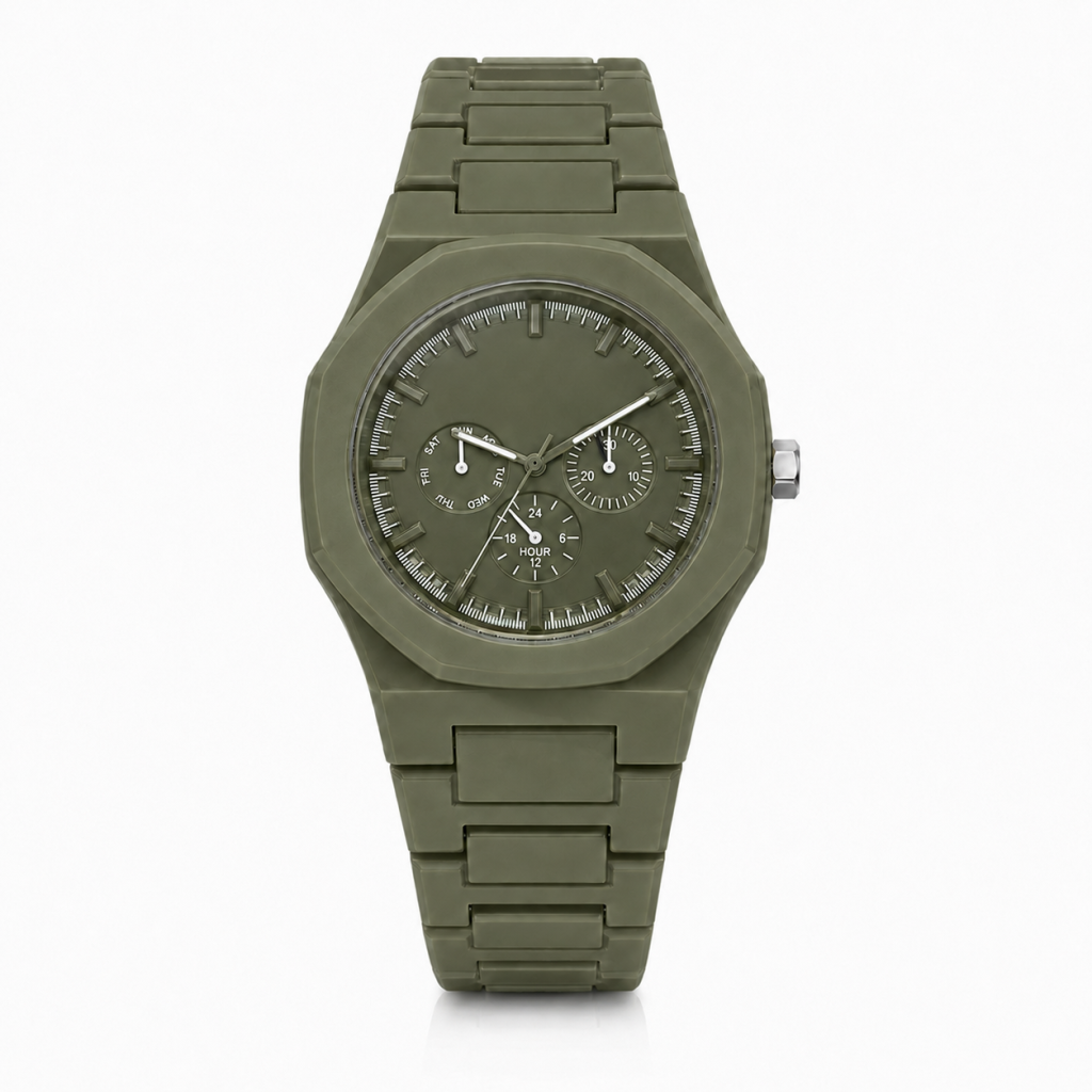 Windsor Groen Kunststof Horloge met Multifunctionele Wijzerplaat