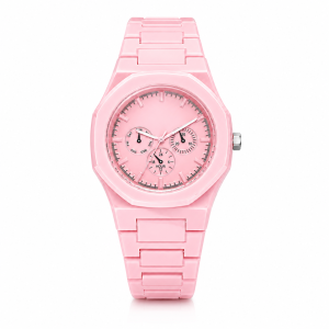Windsor Roze Kunststof Horloge met Ton-sur-ton Wijzerplaat