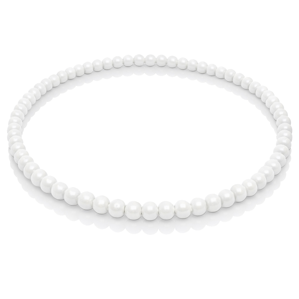 Witte houten kralen ketting 90cm
