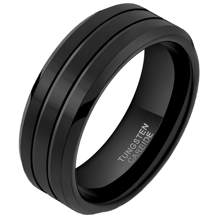 Wolfraam heren ring Classic Groove 8mm-21.5mm