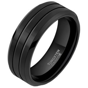 Wolfraam heren ring Classic Groove 8mm-18mm