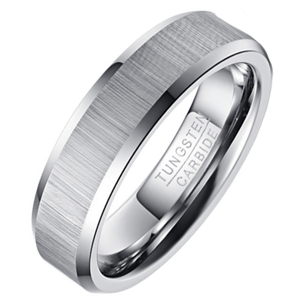 Wolfraam heren ring Geborstels Mat 6mm-19mm