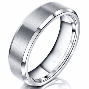 Wolfraam heren ring Mat Zilver 6mm-21mm
