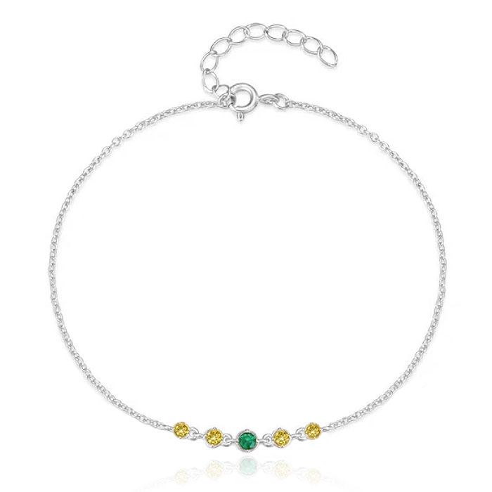 Zilveren Elenza Armband met Groene en Gele Zirkonia – Verfijnde Stijl voor Dames