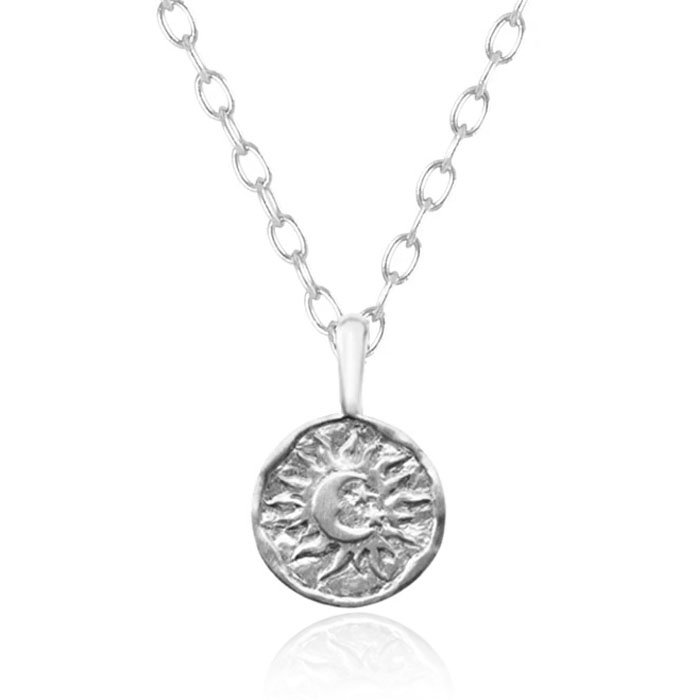 Zilveren Ketting met Zon en Maan Bedel – Mystieke Elegantie van Elenza