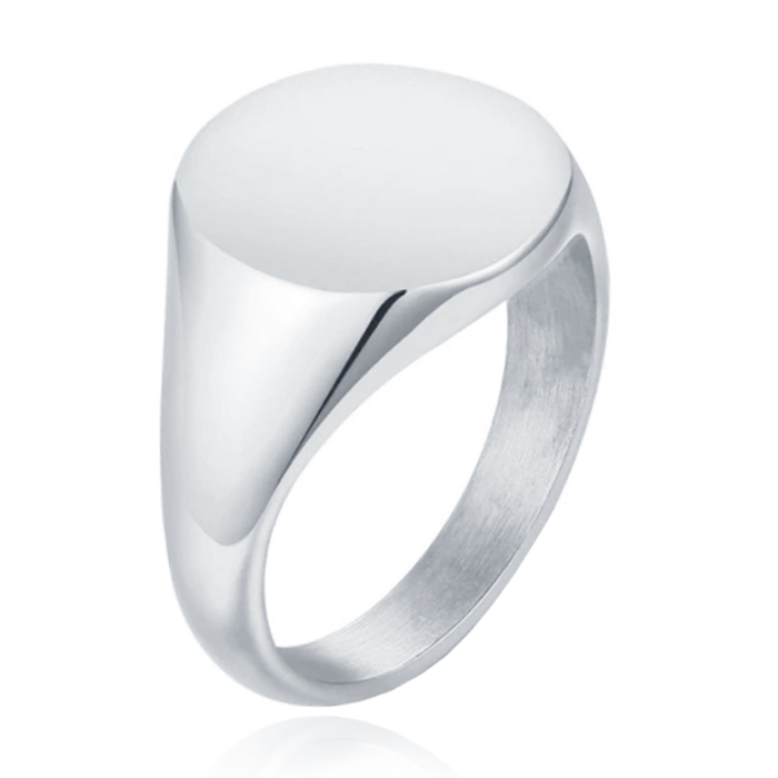 Zilverkleurige Dames Zegelring van Edelstaal-20mm