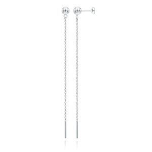 Zilverkleurige Ketting Oorbellen Dames van Edelstaal – 100mm