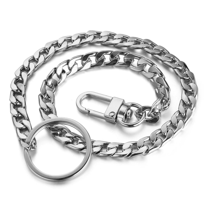 Zilverkleurige Sleutelhanger of Sleutelkoord met Ring en Musketon