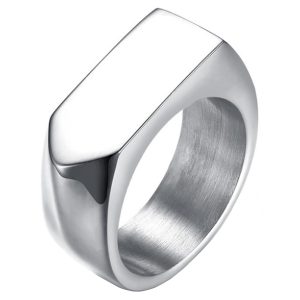 Zilverkleurige stalen zegelring Mendes Jewelry-18mm