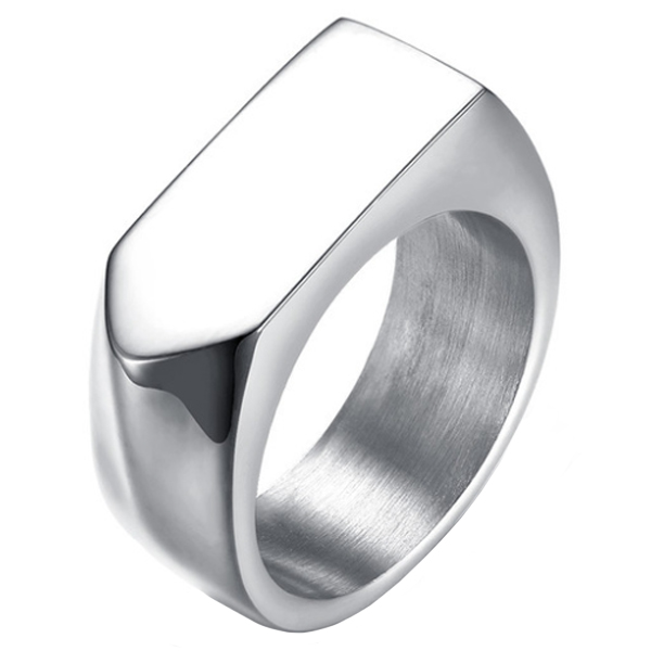 Zilverkleurige stalen zegelring Mendes Jewelry-18mm