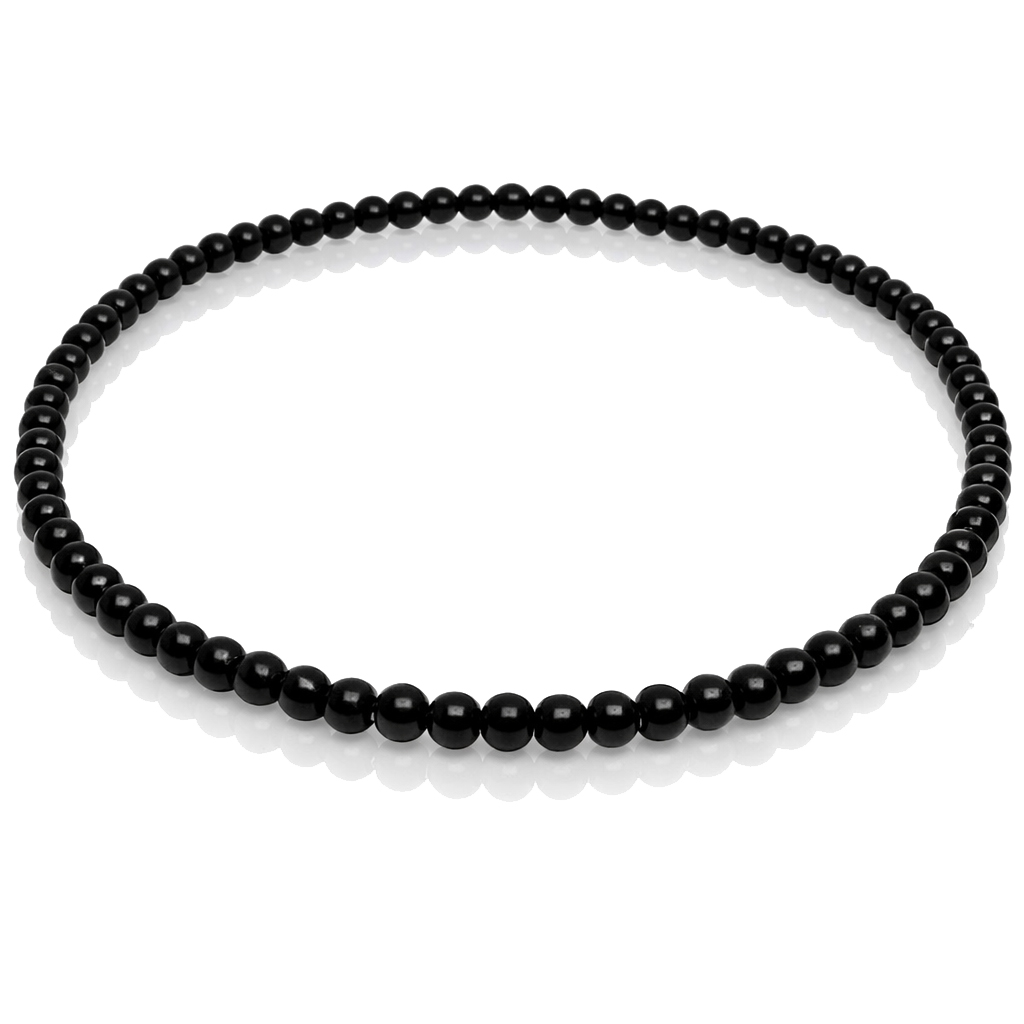 Zwarte houten kralen ketting 90cm