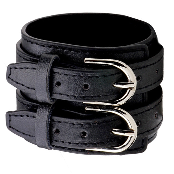 Zwarte leren armband gesp sluiting
