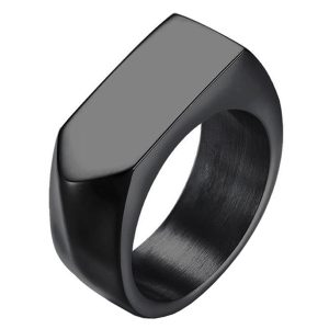 Zwarte stalen zegelring Mendes Jewelry-20mm