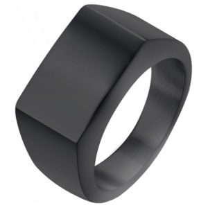 Zwarte zegelring Edelstaal van Mendes Jewelry-21mm