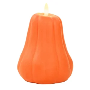 Anna’s Collection led-pompoenkaars met timer – 13 × 11 cm