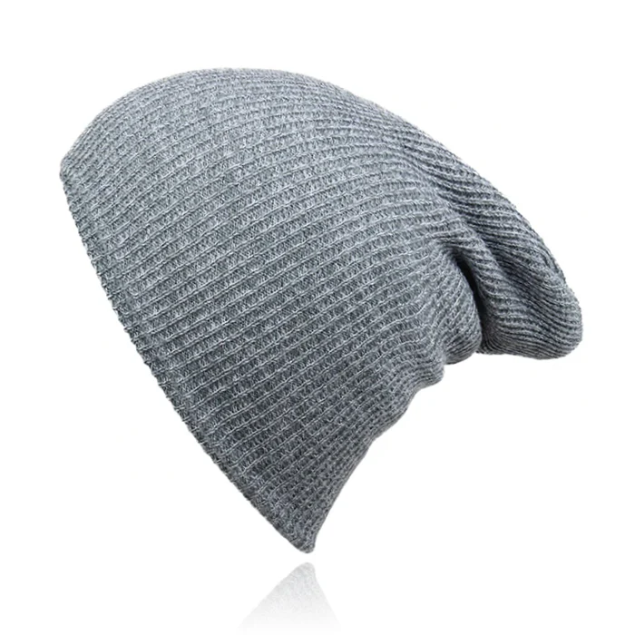 Beanie Muts in Katoenblend voor Mannen – Lichtgrijs