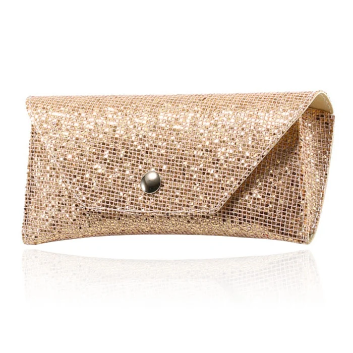 Brillenkoker met Pailletten – Beige