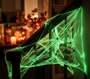 Glow Spiderweb – Glow in the Dark Spinnenweb – Inclusief 4 Spinnen