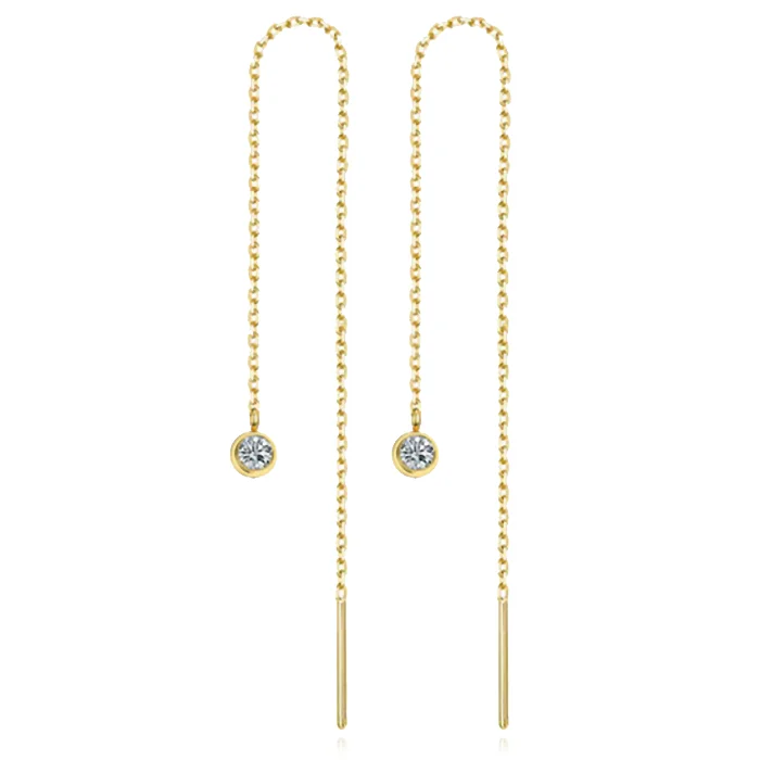 Goudkleurige Dames Ketting Oorbellen met Zirkonia