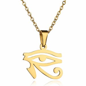 Goudkleurige dames ketting Edelstaal Verguld Oog van Horus