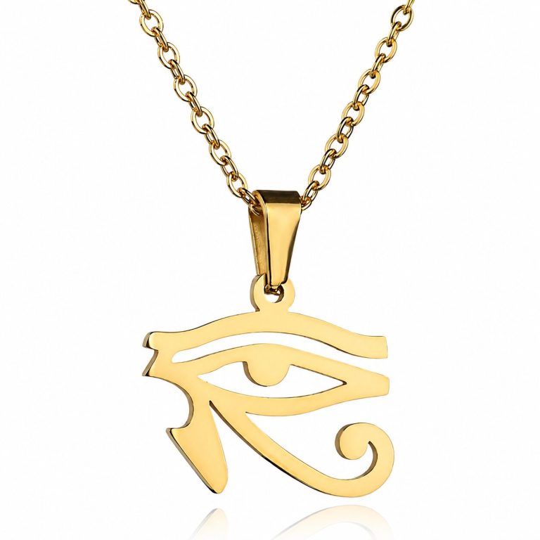 Goudkleurige dames ketting Edelstaal Verguld Oog van Horus