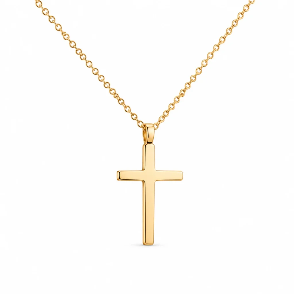LGT JWLS Goudkleurige Dames Ketting met Slanke Kruishanger