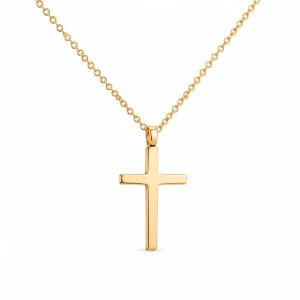 LGT JWLS Goudkleurige Dames Ketting met Slanke Kruishanger