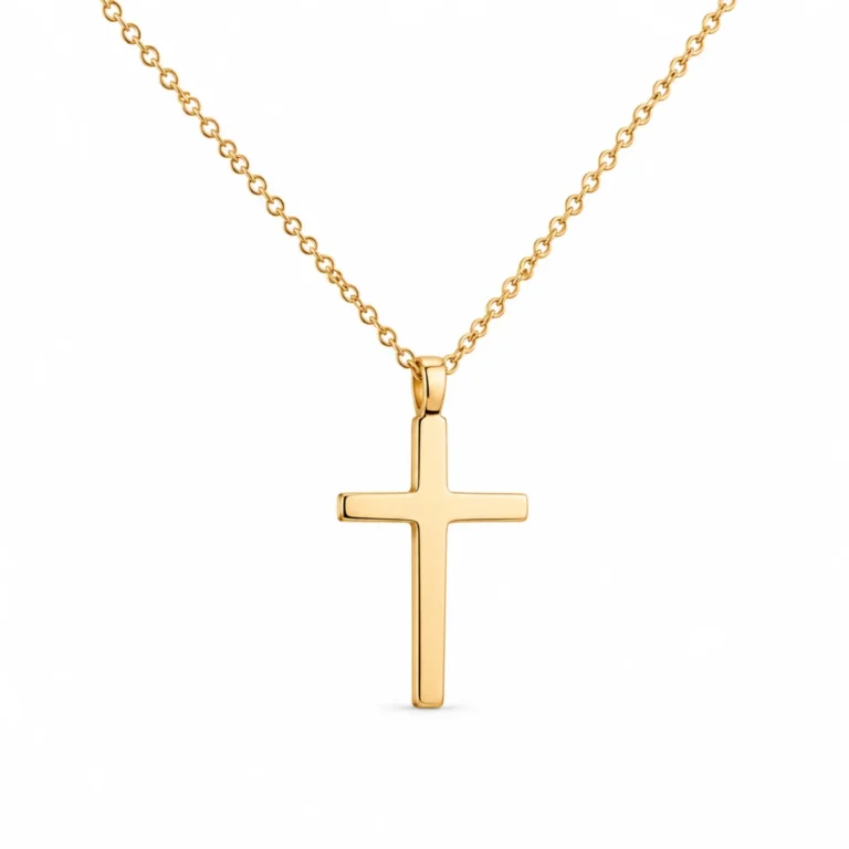 LGT JWLS Goudkleurige Dames Ketting met Slanke Kruishanger