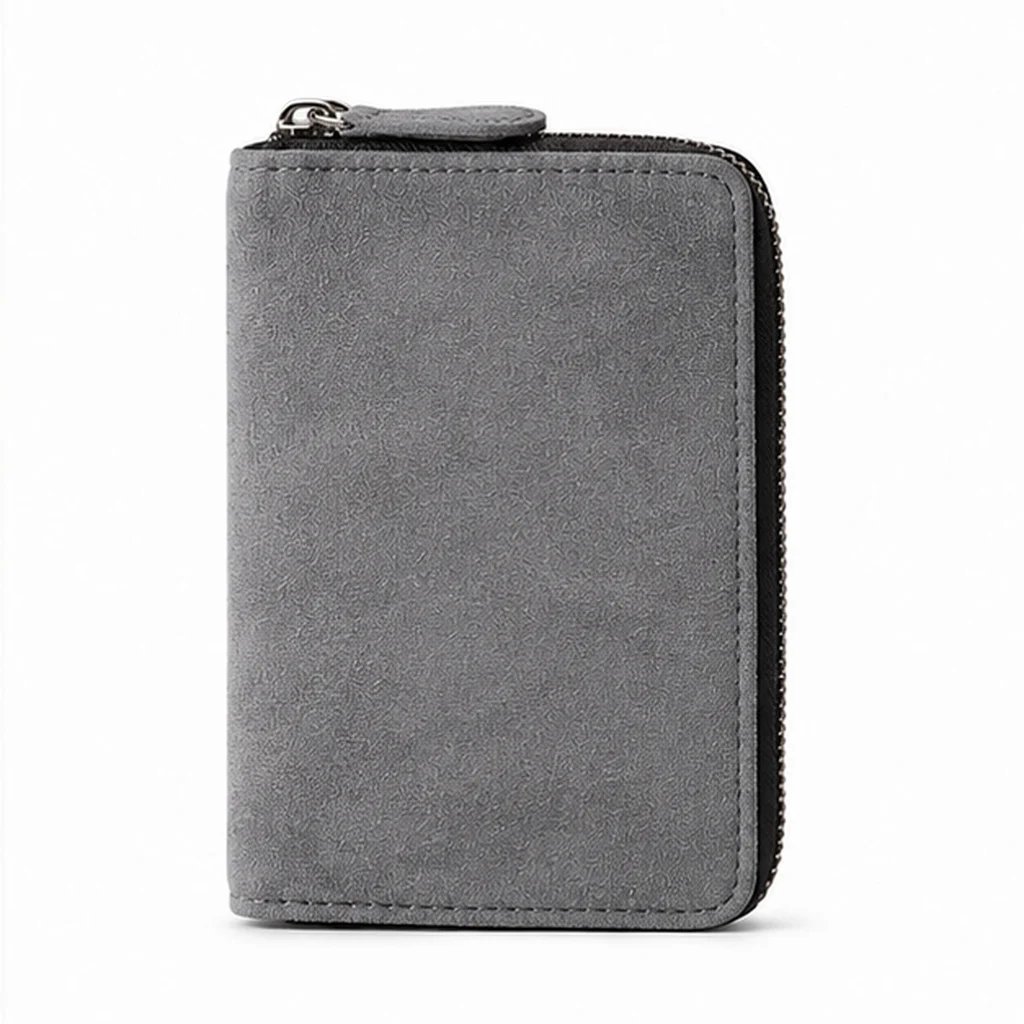 LGT JWLS Grijze Unisex Pasjeshouder met Rits van PU Leer
