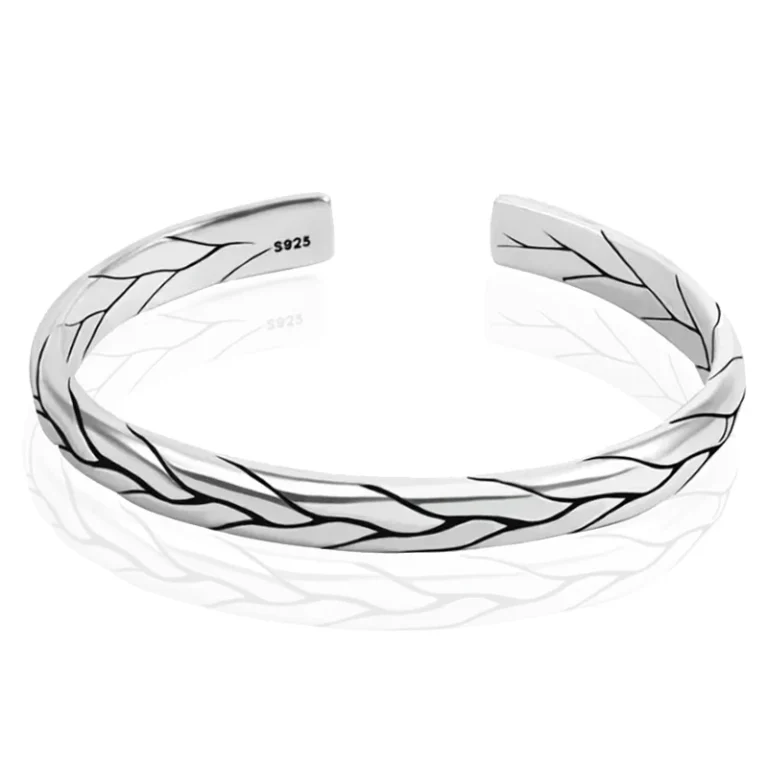 LGT JWLS Vintage Manchetarmband – Tibetaans Zilver – Floral